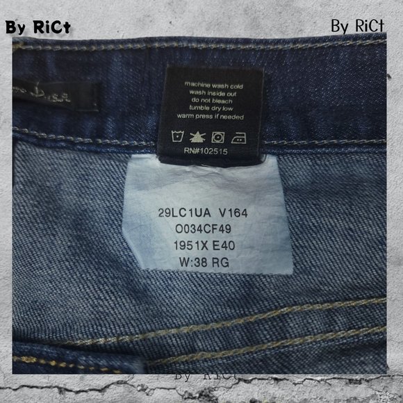 John Varvatos Men Jeans Size 38x33 Relaxed Straight Blue Denim Mid Rise Buttons - Picture 6 of 11